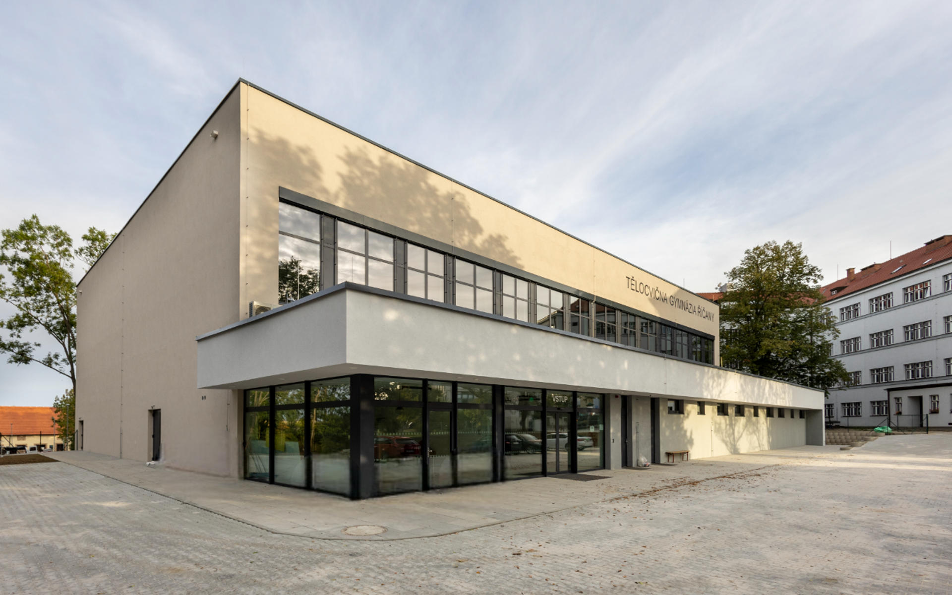 Výstavba nové tělocvičny Gymnázium Říčany